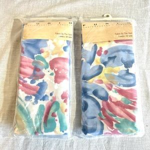 Vintage fabric furio pink blue 6 yards